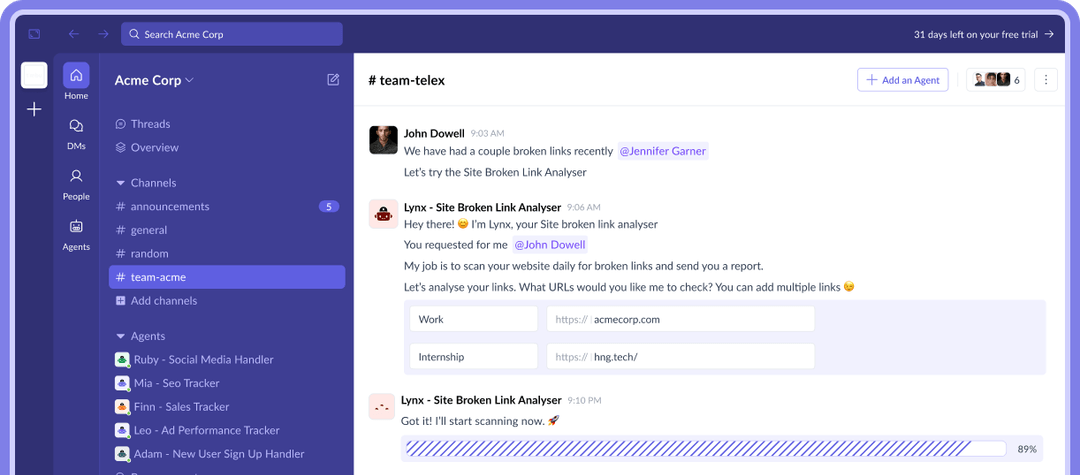 Telex screenshot 2